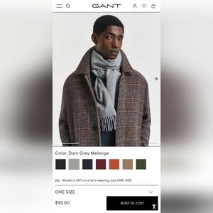 Gant Brown & Grey Wool Scarf